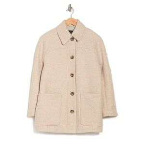 Truth By Republic Long Sleeve Button Down Jacket Coat Heather Beige Medium